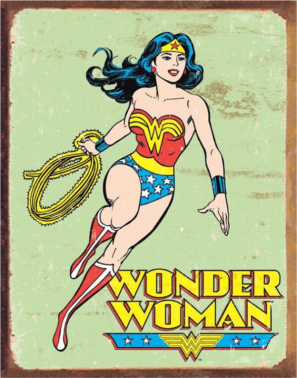Plaque métal plate 30 x 40 cm : Wonder Woman Retro – Image 2