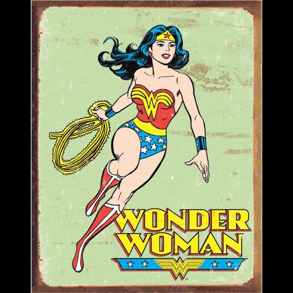 Plaque métal plate 30 x 40 cm : Wonder Woman Retro