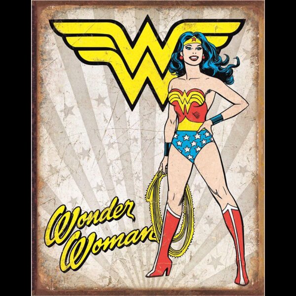 Plaque métal plate 30 x 40 cm : Wonder Woman Heroic