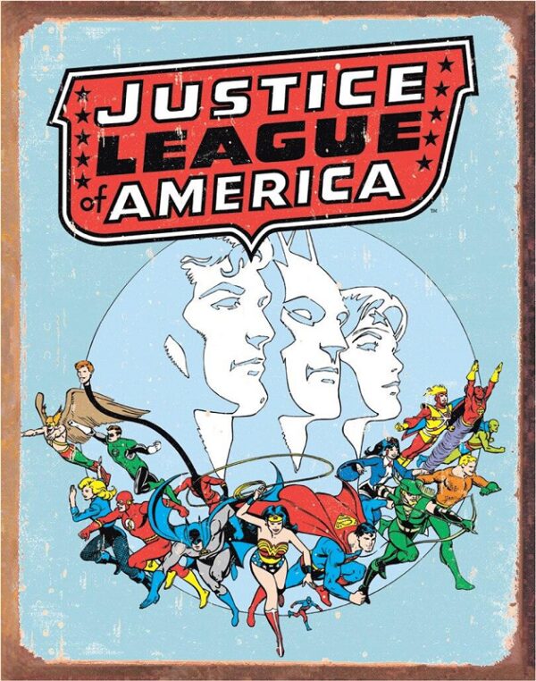 Plaque métal plate 30 x 40 cm : Justice League Retro – Image 2