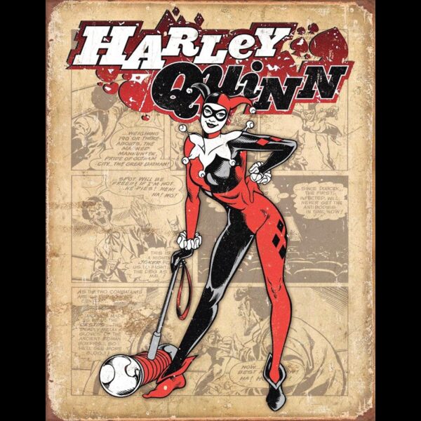 Plaque métal plate 30 x 40 cm : Harley Quinn