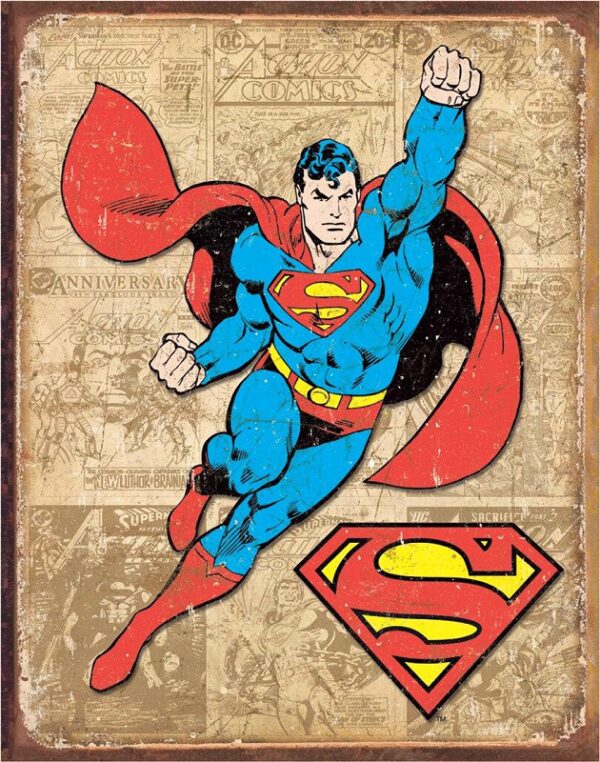 Plaque métal plate 30 x 40 cm : Superman Panels – Image 2