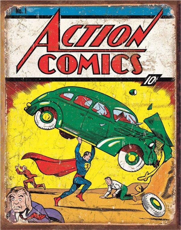 Plaque métal plate 30 x 40 cm : Superman Action Comics Couverture No 1 – Image 2