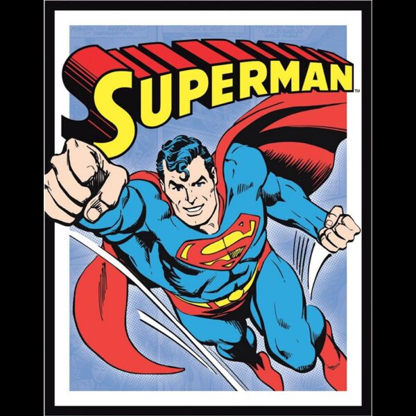 Plaque métal plate 30 x 40 cm : Superman Rétro
