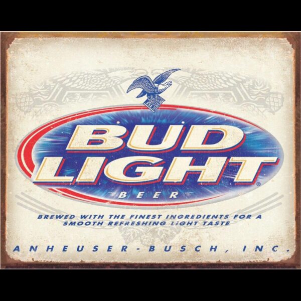 Plaque métal plate 30 x 40 cm : BUD Light Retro