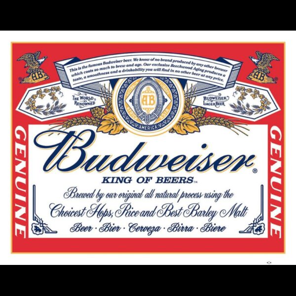 Plaque métal plate 30 x 40 cm : Budweiser Label
