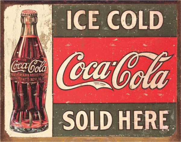 Plaque métal plate 30 x 40 cm : Coca-Cola - Ice Cold Coke Bottle – Image 2