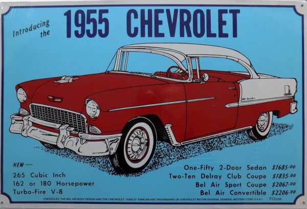 Plaque métal plate 30 x 43 cm : 1955 CHEVROLET – Image 2