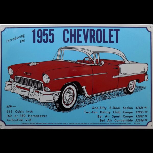 Plaque métal plate 30 x 43 cm : 1955 CHEVROLET