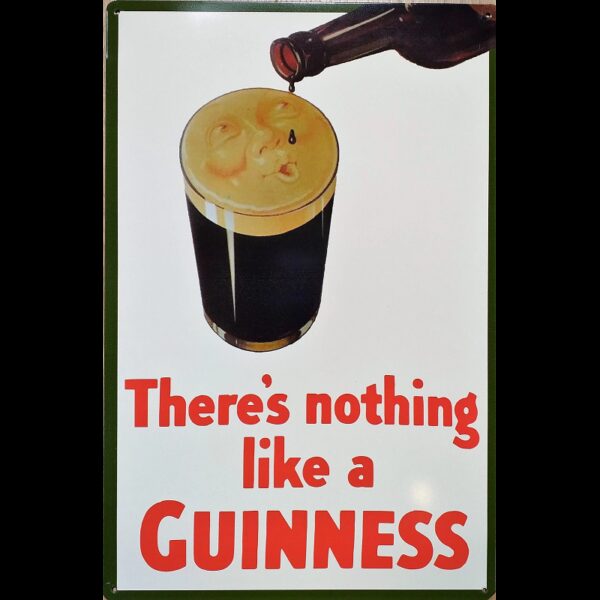 Plaque métal plate 29 x 44 cm : Guinness - There's nothing like a Guinness