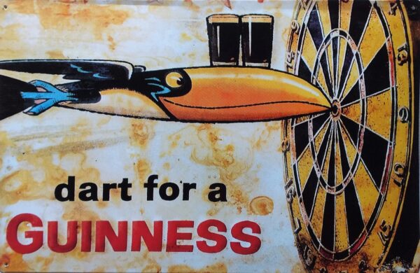 Plaque métal plate 29 x 44 cm : Guinness - dart for a Guinness – Image 2