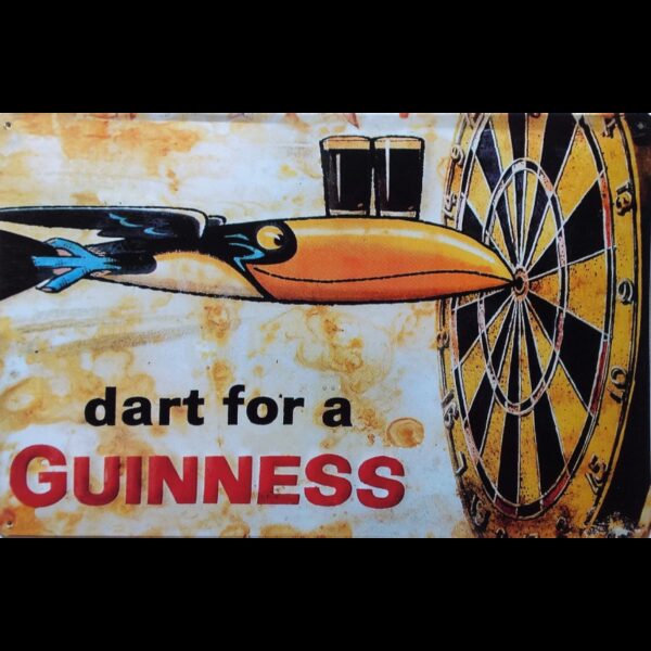 Plaque métal plate 29 x 44 cm : Guinness - dart for a Guinness