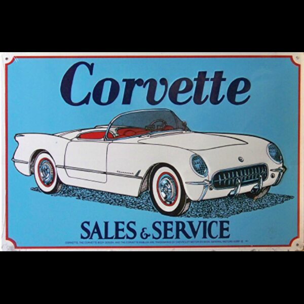 Plaque métal plate 30 x 45 cm : Corvette Sales and Services