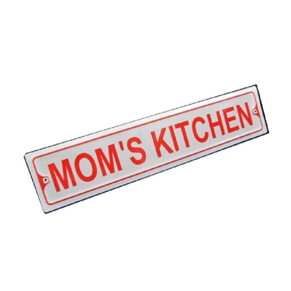 Plaque métal publicitaire rect. plate 64 x 14 cm MOM'S KITCHEN