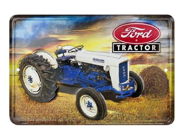 Plaque métal publicitaire plate avec relief 30 x 20 - FORD TRACTOR – Image 2