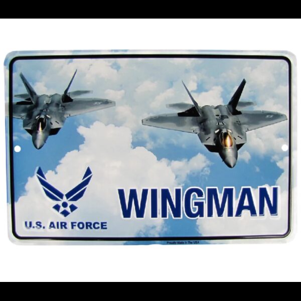 Plaque métal publicitaire rect. plate avec relief 30 x 20 cm U.S. AIR FORCE WINGMAN