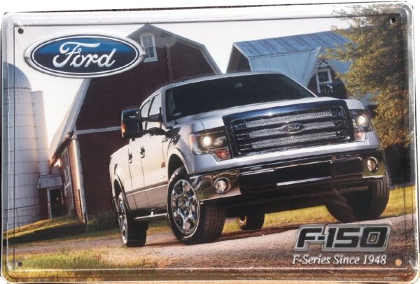 Plaque métal publicitaire plate avec relief 45 x 30.5 cm FORD F-150 – Image 2