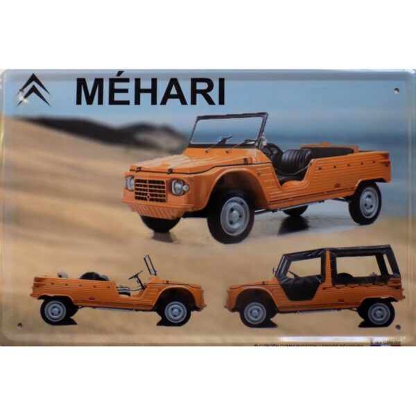 plaque métal publicitaire 30x40cm bombée en relief : MEHARI PLAGE
