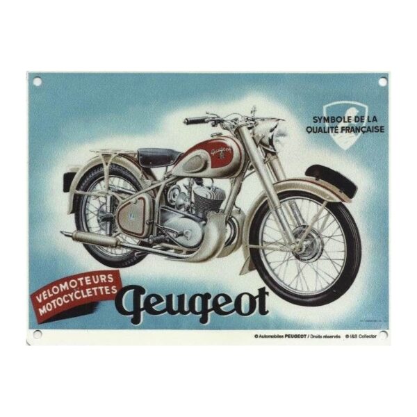 plaque métal publicitaire 20x30cm bombée : MOTO PEUGEOT