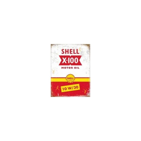 Plaque métal publicitaire 20x30 cm plane : SHELL X-100 Motoroil