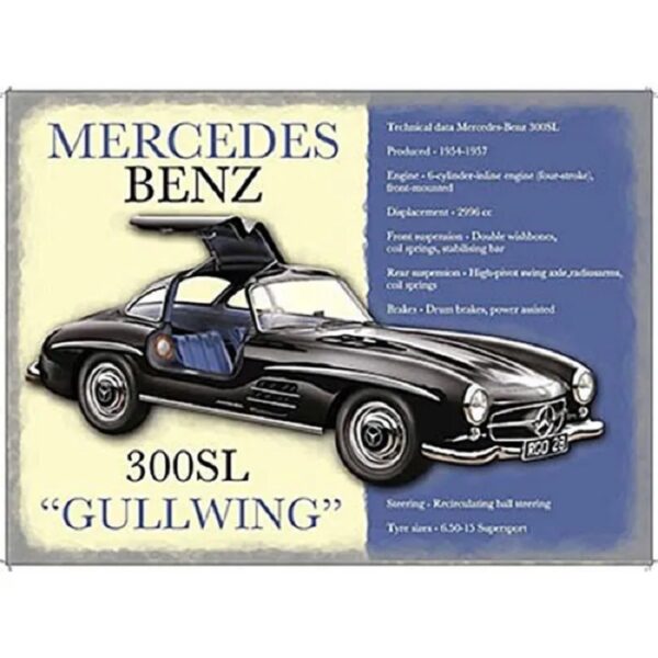 Plaque métal publicitaire 20x30 cm plane : MERCEDES 300 SL