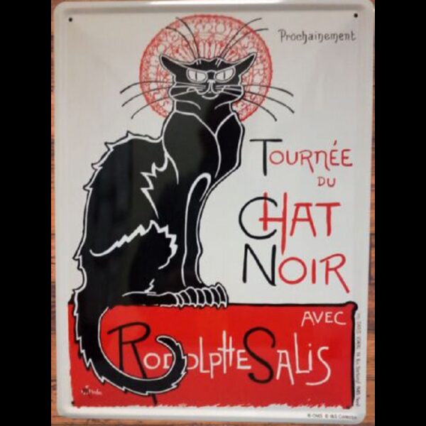 Plaque métal bombée 20 x 30 cm : Tournée du Chat Noir