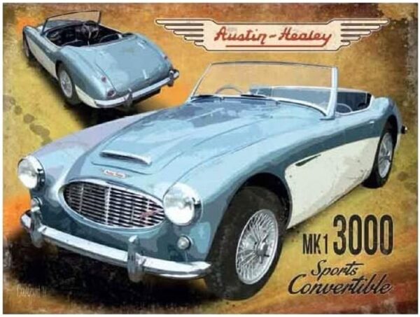 Plaque métal plate 20 x 30 cm : AUSTIN HEALEY MK1 3000 – Image 2