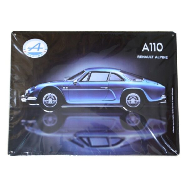 plaque métal publicitaire 30x40 cm bombée en relief : RENAULT ALPINE A110