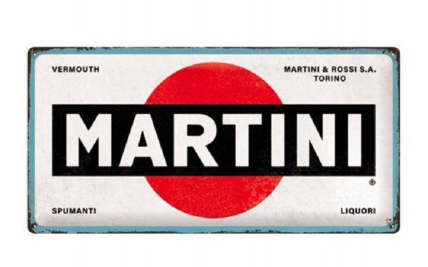 Plaque métal publicitaire 30x20 cm bombée en relief : MARTINI – Image 2