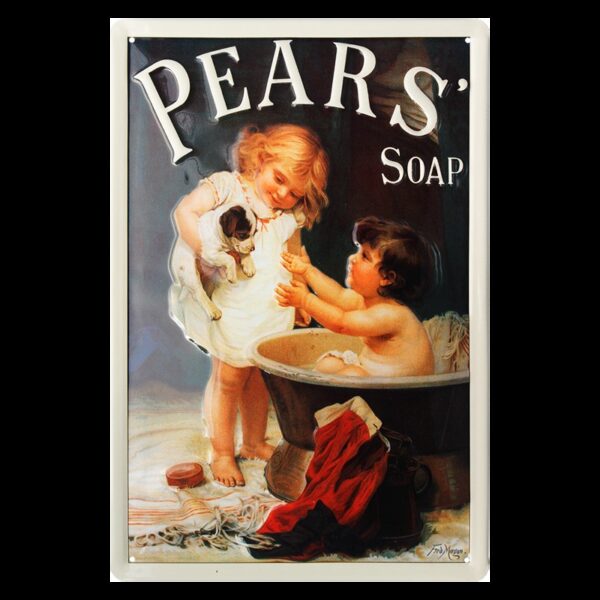 Plaque métal publicitaire 30x20 cm bombée - PEARS SOAP