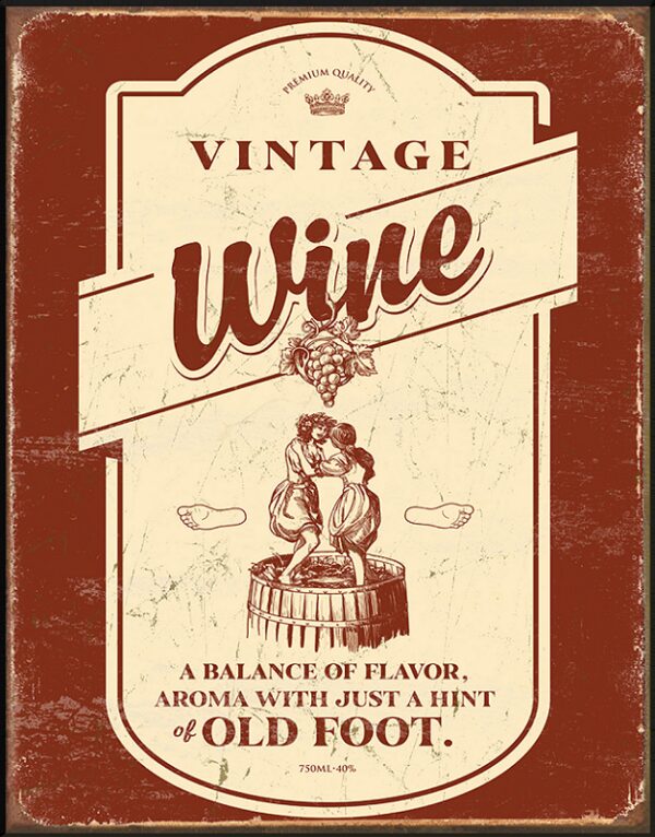 Plaque métal publicitaire 30 X 40 cm plate : Vintage Wine – Image 2