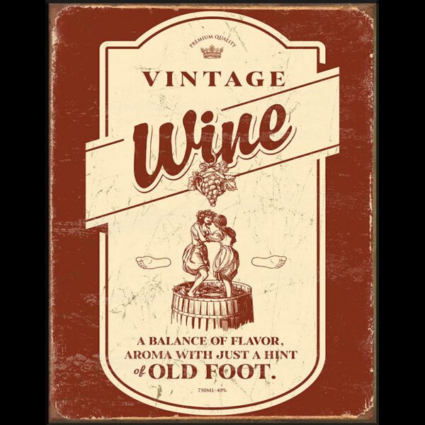Plaque métal publicitaire 30 X 40 cm plate : Vintage Wine