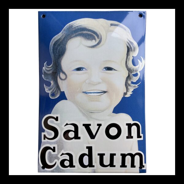 Plaque émaillée bombée : SAVON CADUM