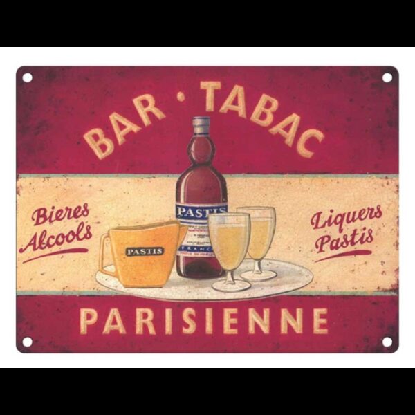 Plaque métal 30 X 40 cm plate : Bar Tabac Parisienne