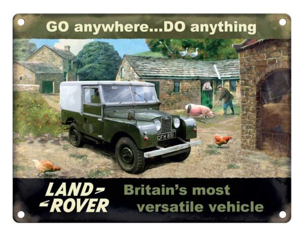 Plaque métal 30 X 40 cm plate : LAND ROVER -Britain's most versatile vehicle – Image 2