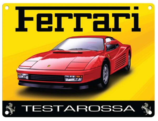Plaque métal 30 X 40 cm plate : FERRARI TESTAROSSA – Image 2