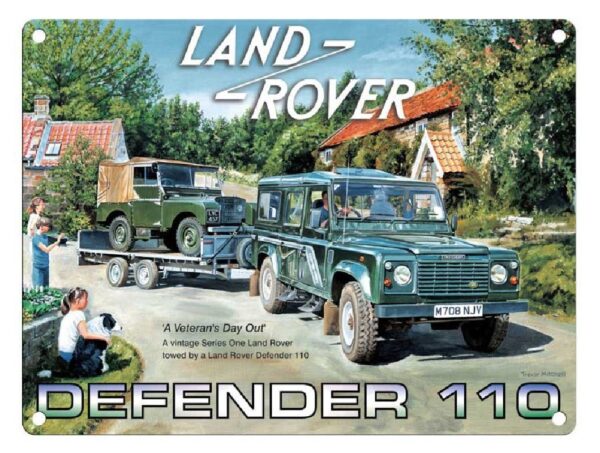 Plaque métal 30 X 40 cm plate : LAND ROVER DEFENDER 110 – Image 2