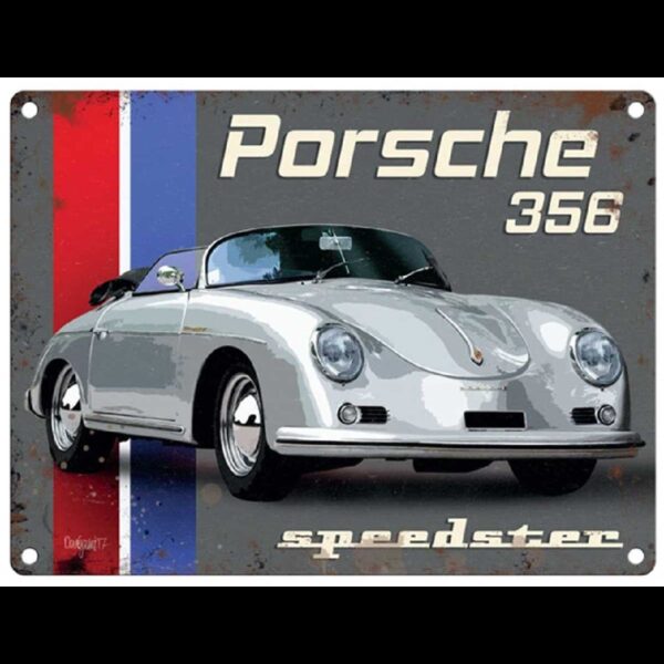 Plaque métal 30 X 40 cm plate : PORSCHE 356 SPEEDSTER