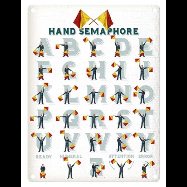 Plaque métal 30 X 40 cm plate : HAND SEMAPHORE