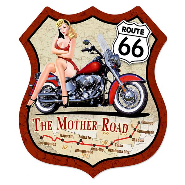 Plaque métal découpée 34,50 x 30 cm : Route 66 - The Mother Road – Image 2