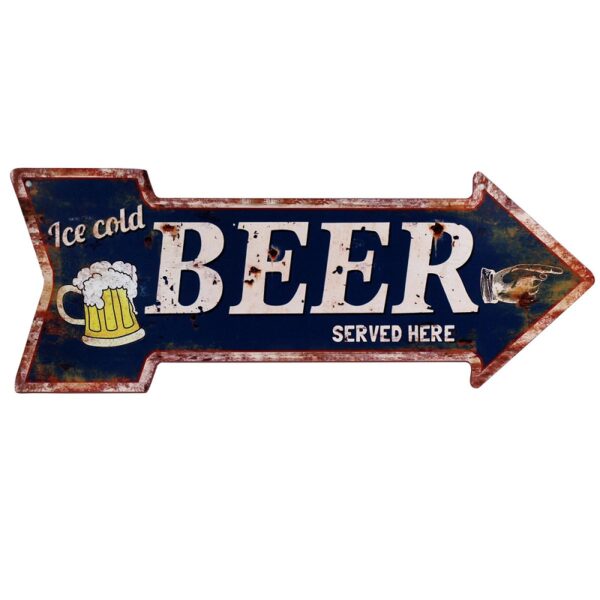 Plaque métal découpée 50 x 19 cm : BEER