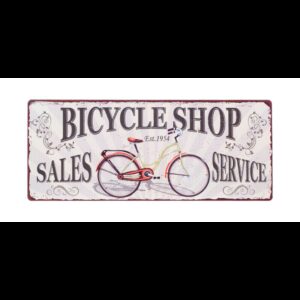Plaque métal plane 50 x 20 cm : BICYCLE SHOP