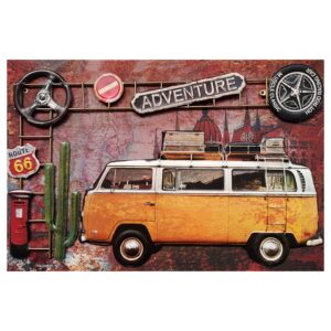 Plaque métal plane 60 x 40cm avec relief : Combi - Adventure