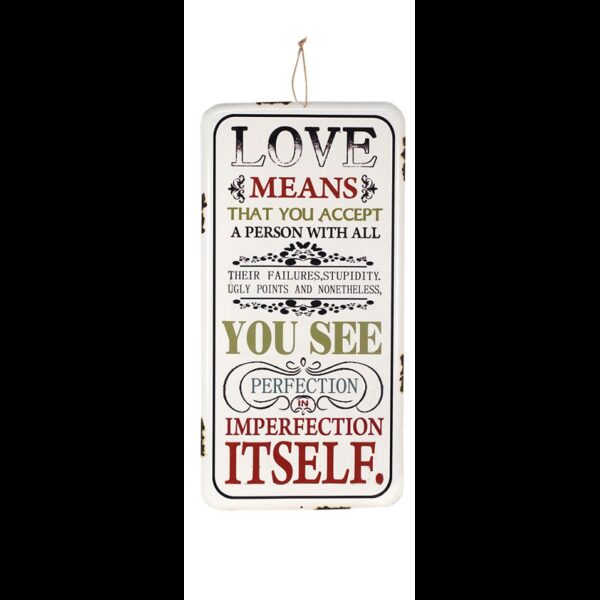 Plaque métal plane 60 x 30cm : LOVE