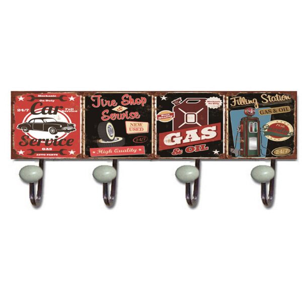 Patère métal vintage 40 x 7 x 18 cm - Car Service
