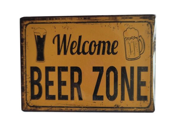 Magnet métal 7 x 5 cm : BEER ZONE – Image 2