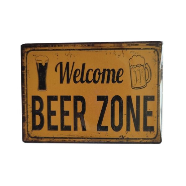 Magnet métal 7 x 5 cm : BEER ZONE