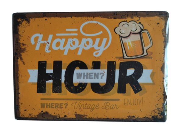 Magnet métal 7 x 5 cm : HAPPY HOUR – Image 2