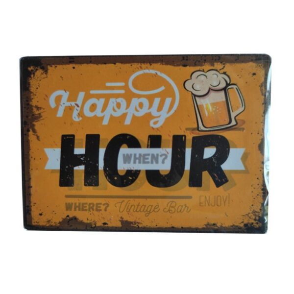 Magnet métal 7 x 5 cm : HAPPY HOUR