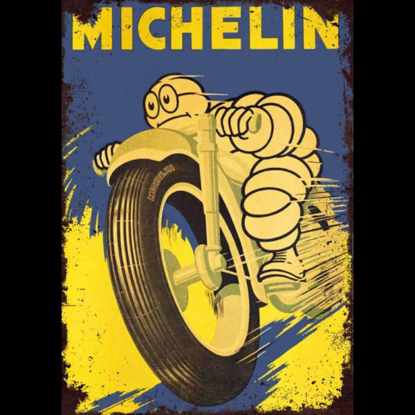 Plaque métal plate 30 x 40 cm : Michelin pneus course